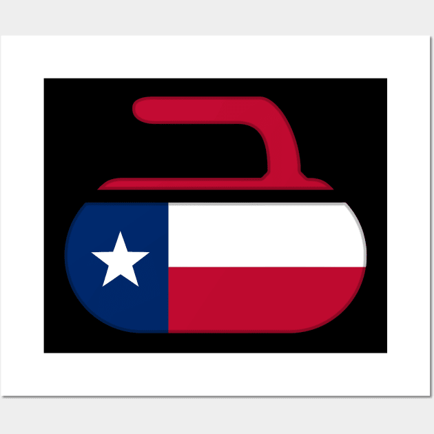 Texas State Flag Curling Stone Texas Curler Wall Art by TeeCreations